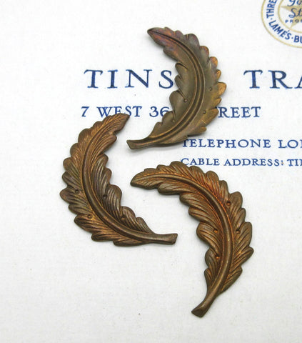 Curved Feather Stampings 3 Pcs