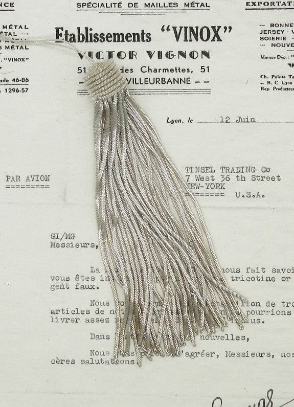 Silver Metal Bullion Tassel - 3 Sizes