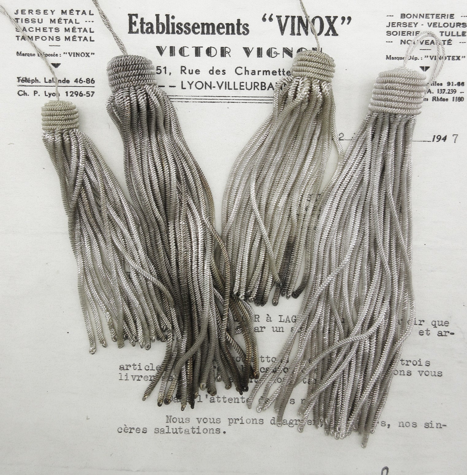 Silver Metal Bullion Tassel - 3 Sizes