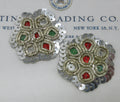 Silver Bullion ,Sequin Applique Pair
