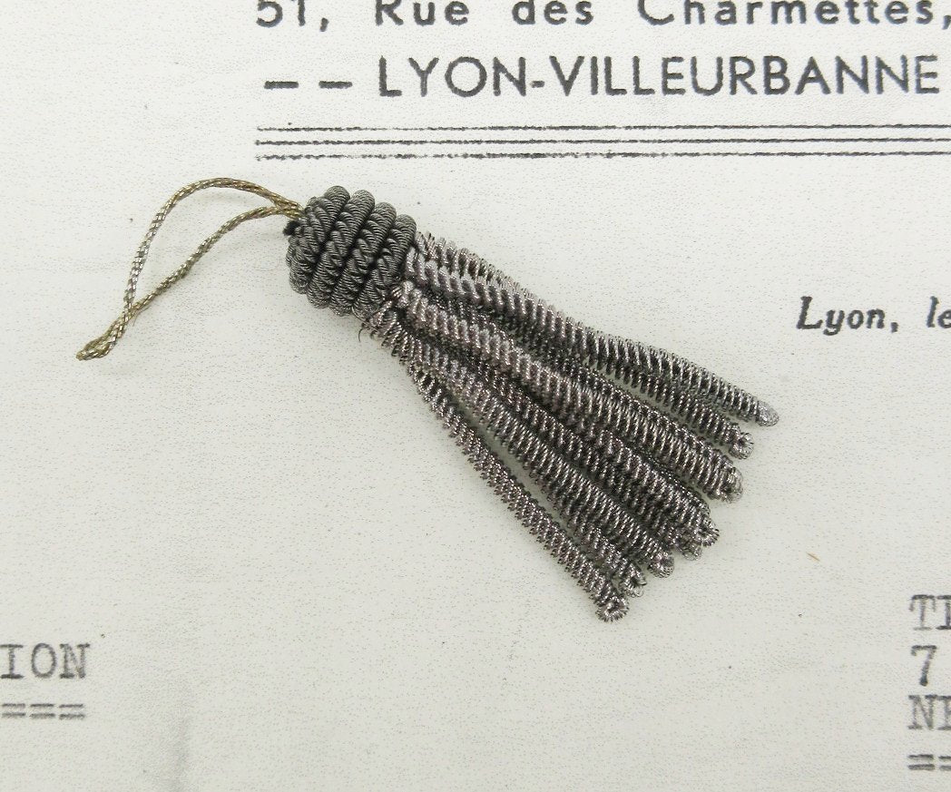 Pewter Metallic Bullion Tassels - 4 Sizes