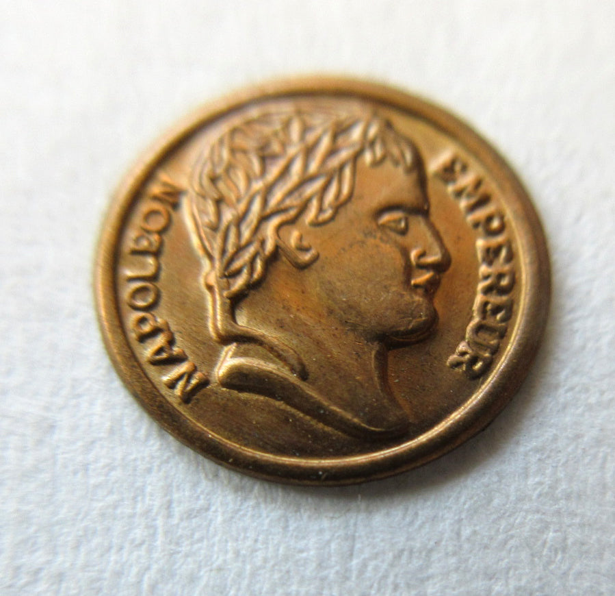 Tiny Gold Napoleon Coin Stampings 12 Pcs