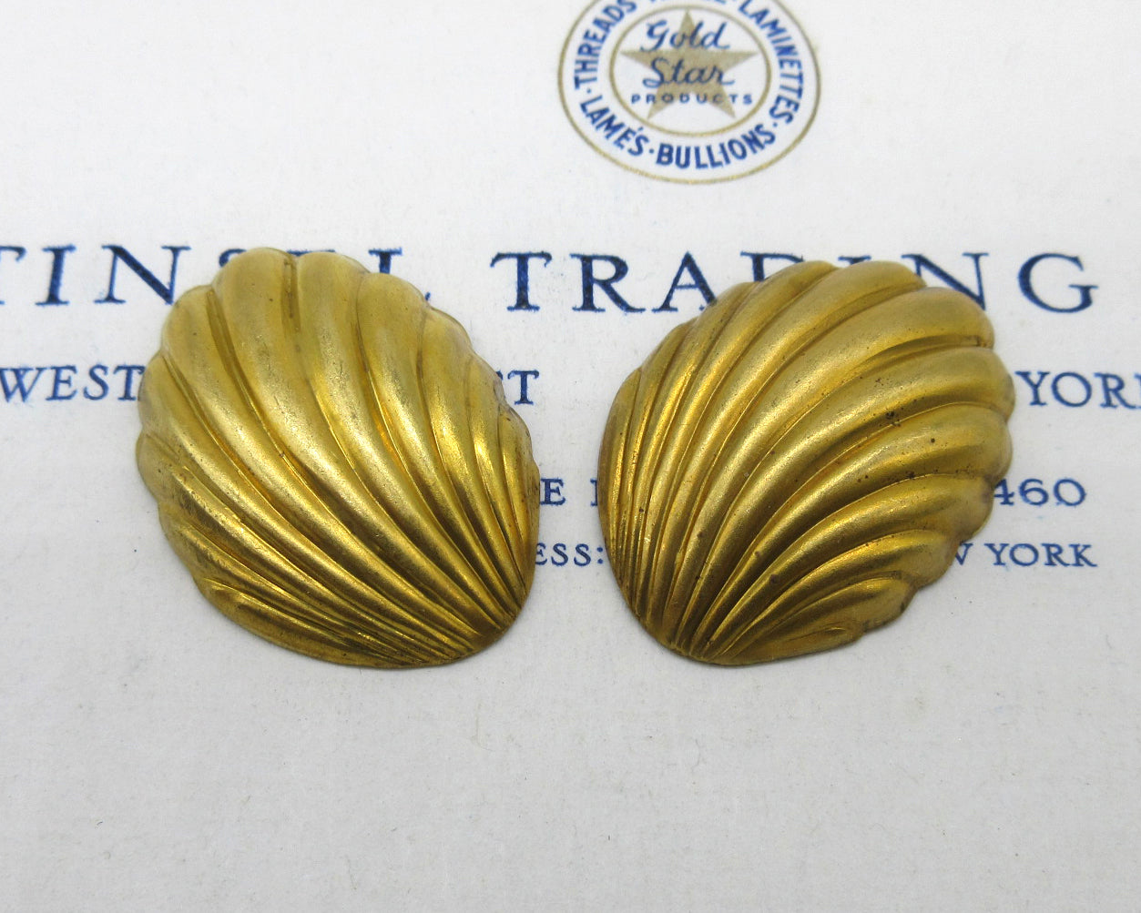 Gold Shell Stampings 2 Pcs