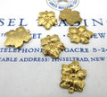 Gold Flower and Orchid Stampings 6 Pcs