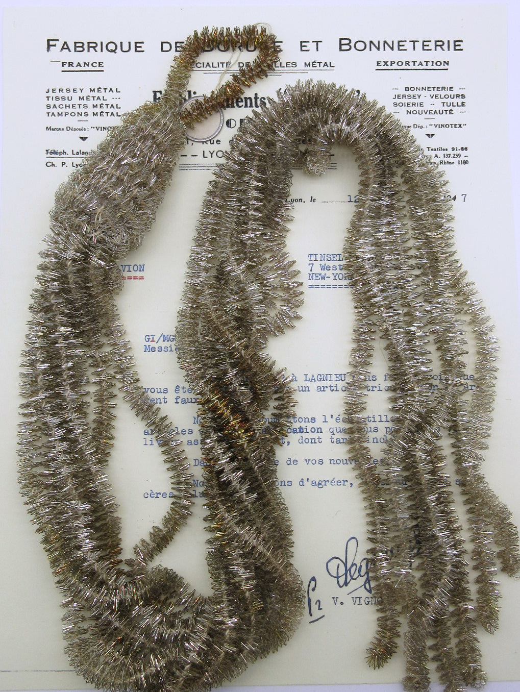 Grandiose Silver Metallic Bullion Tassel  30"