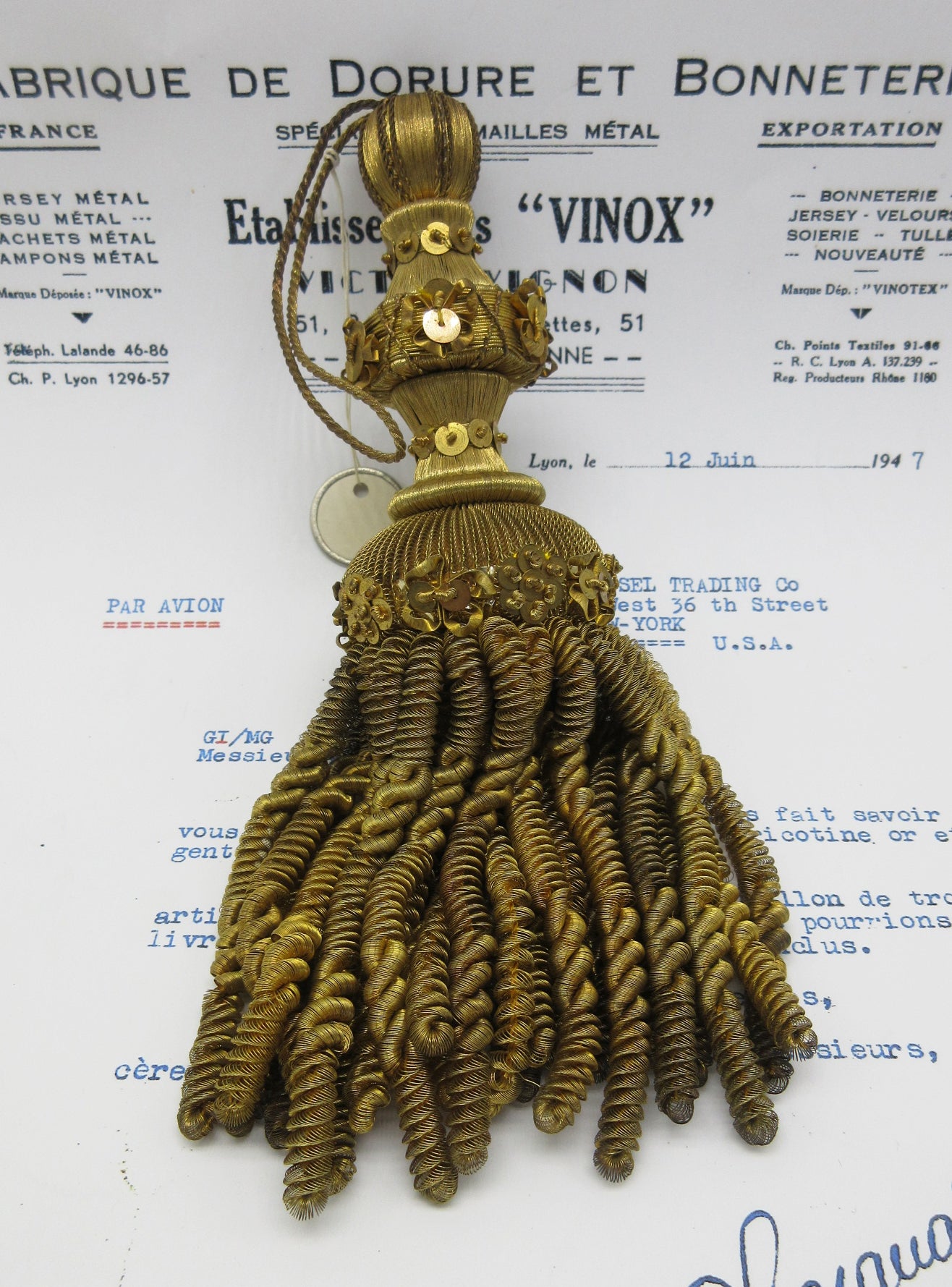Spectacular Gold Metallic Tassel - 6-3/4"