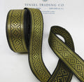 Gold Metallic on Black Background Trim 3 Yards