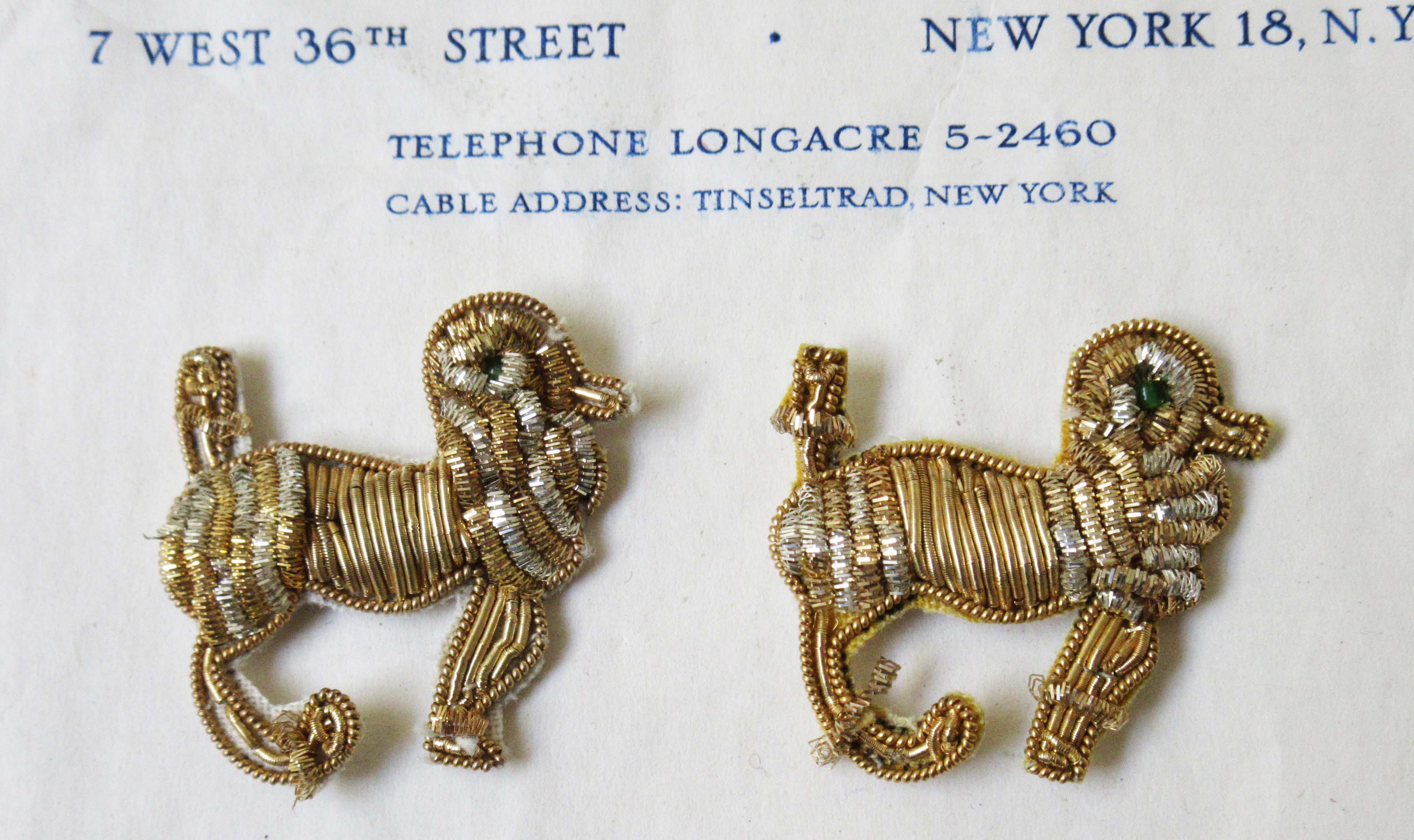 Pair Gold Bullion Poodles