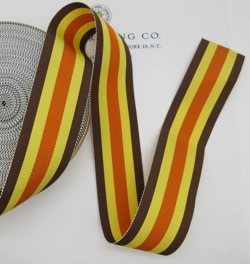 2 yards of striped vintage French ribbon : 3 1/2 inches wide : French -  Ruby Lane