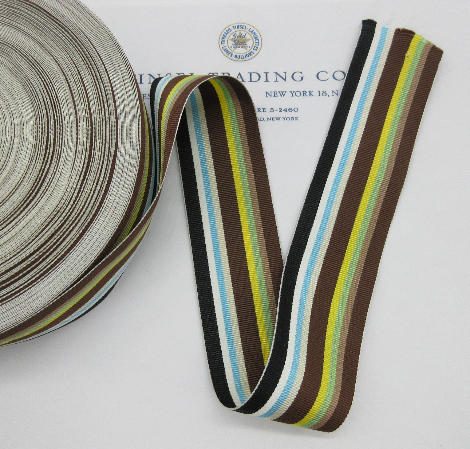 Multi-color Stripe Grosgrain Ribbon  1-1/2" 3 Yards