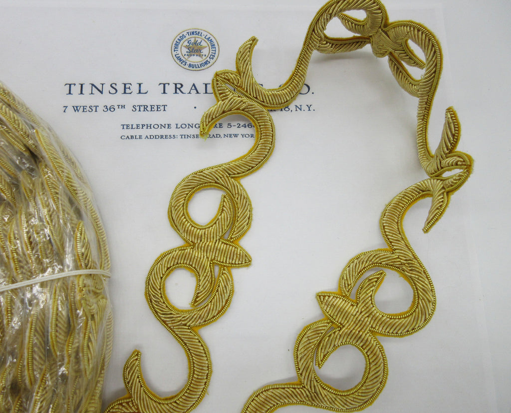 Gold, Silver Metallic Bullion Swirl Trim