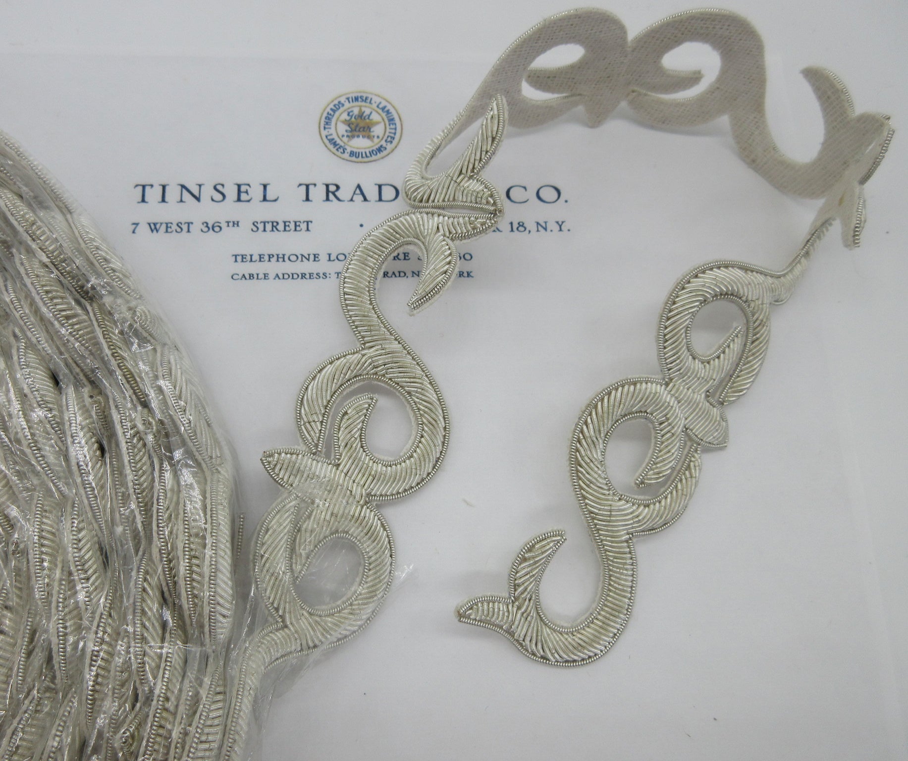 Gold, Silver Metallic Bullion Swirl Trim