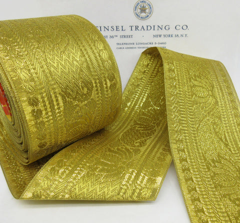 Wide Gold Metallic Ribbon/Trim 3" - SALE