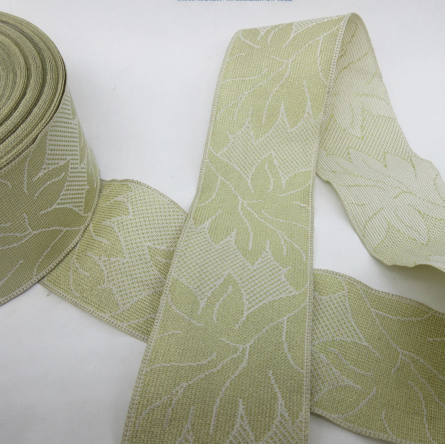 Gold/Cream Leaf Pattern 2 Yards 2 sizes