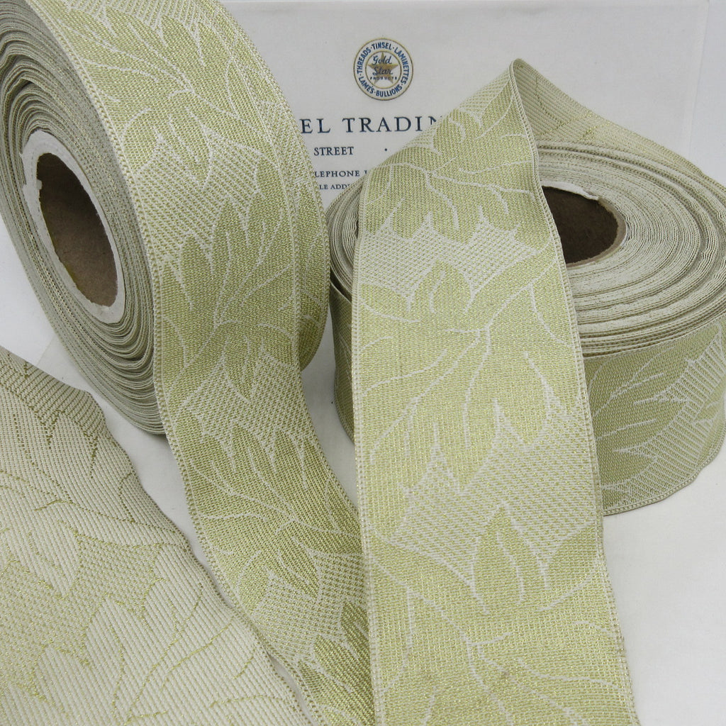 Gold/Cream Leaf Pattern 2 Yards 2 sizes