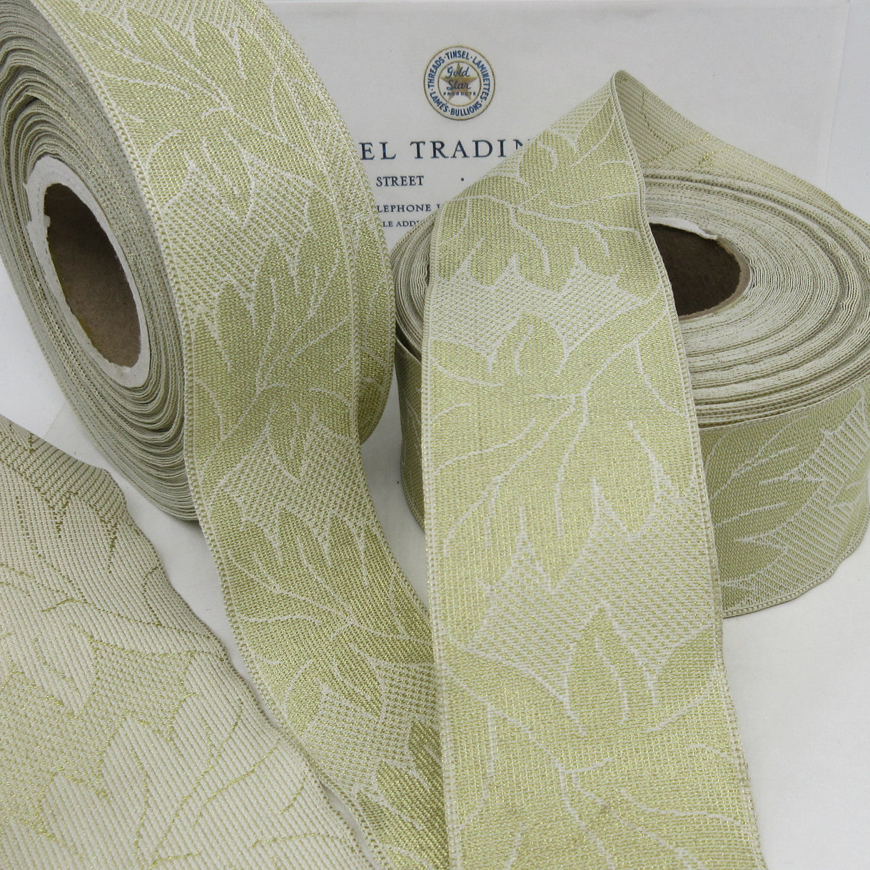 Gold/Cream Leaf Pattern 2 Yards 2 sizes