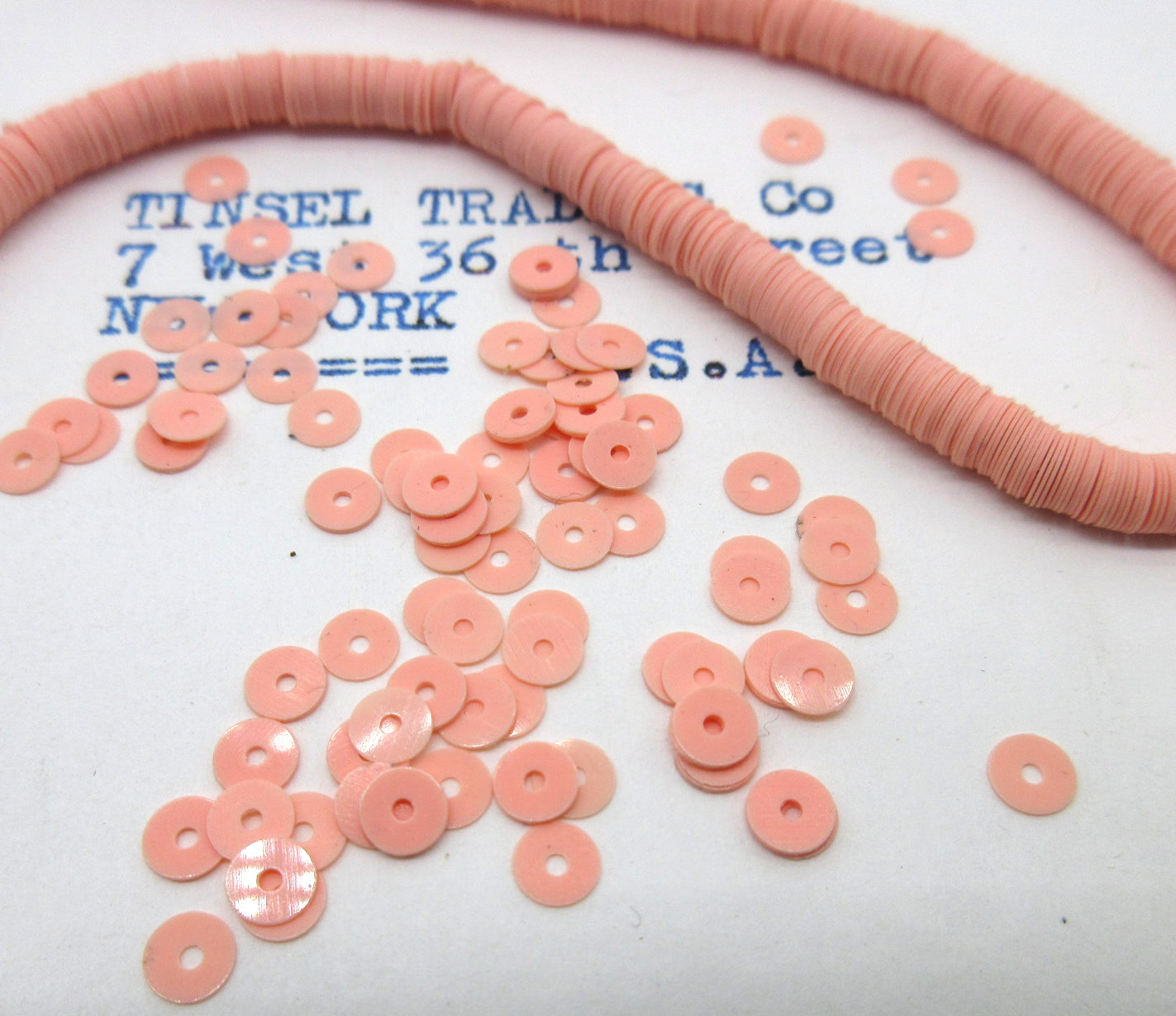 Peach Flat  Sequins 1 Strand 1000 Pieces