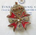 Gold/Silver/Red Bullion Crown Crest