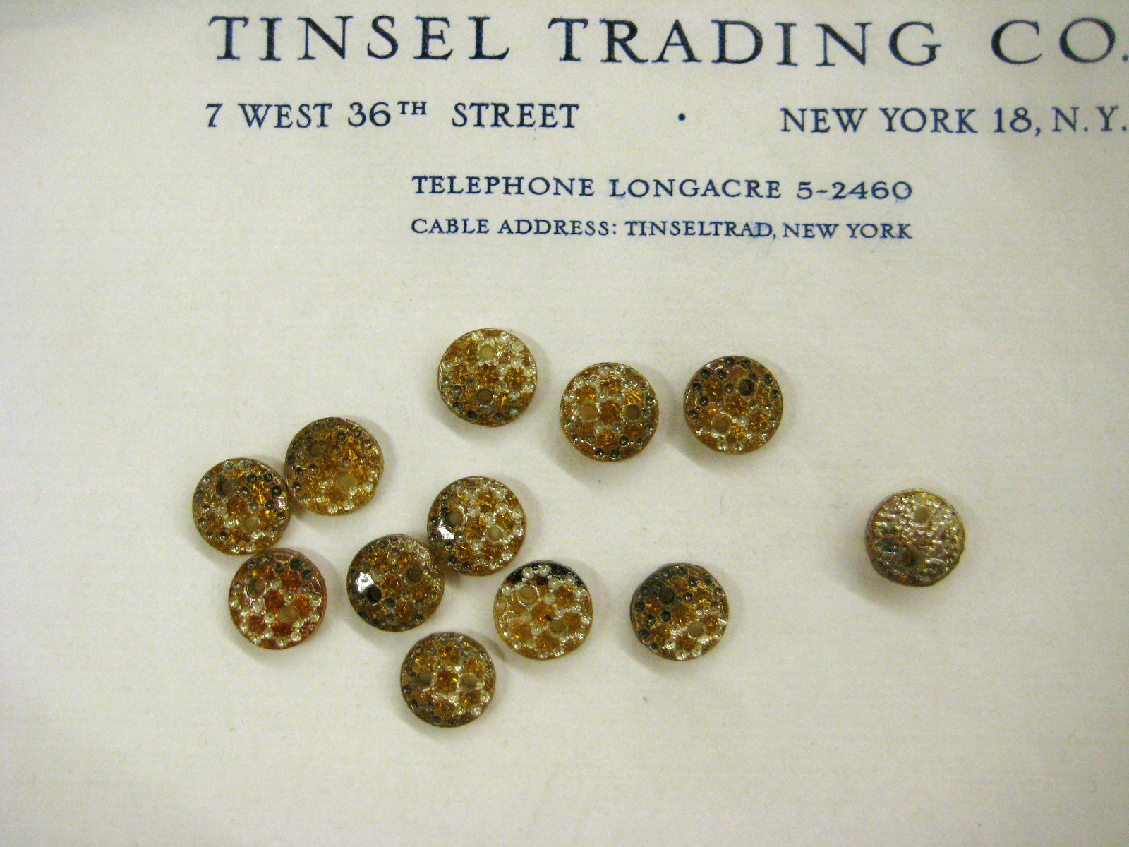 Amber With Silver Glass Buttons 1 Doz