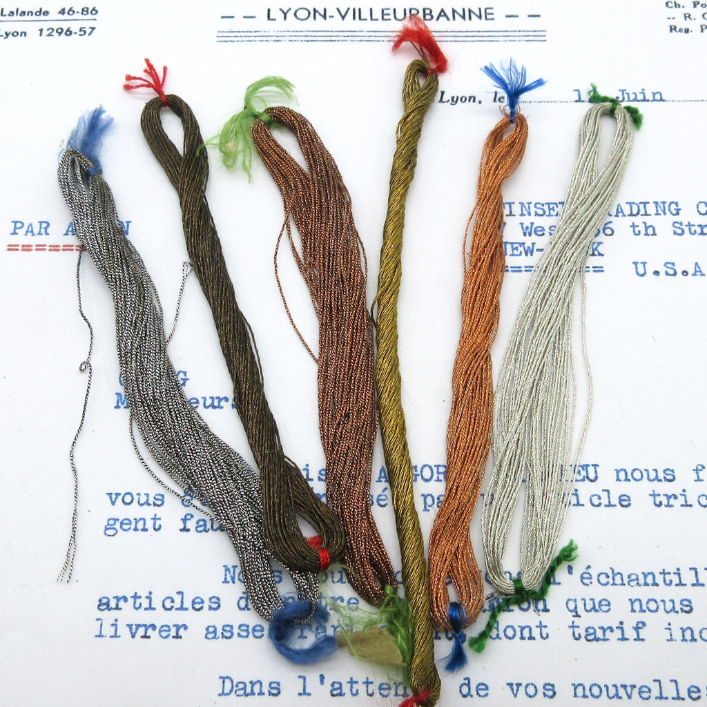 3 ply French Metallic Thread - 6 Colors