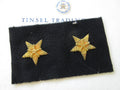 Gold Metallic Bullion Stars on Black Felt Pair