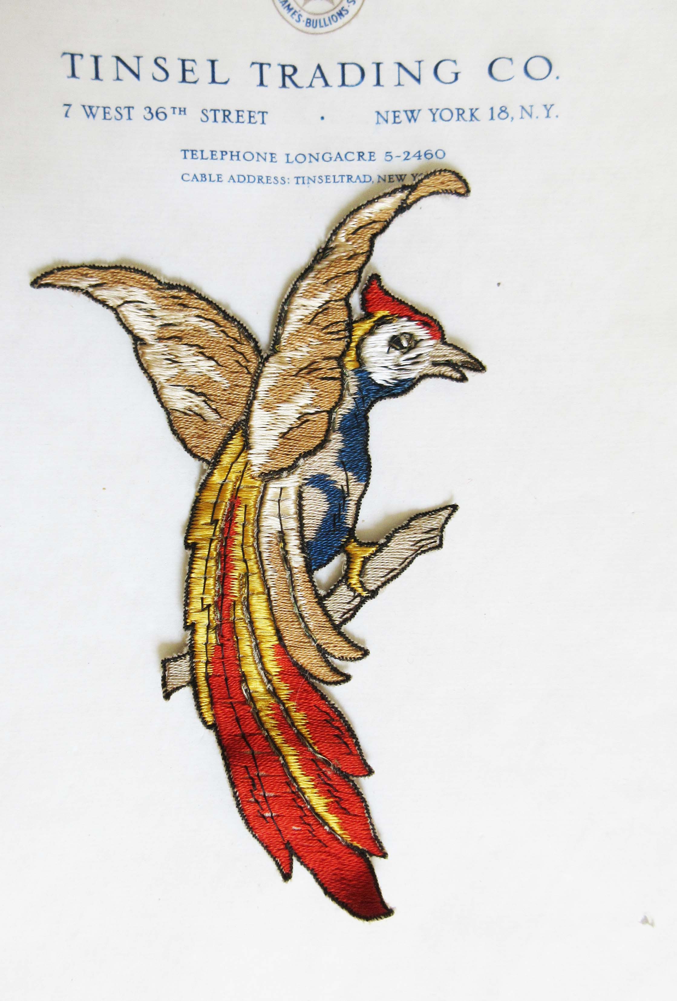 Beige/Orange Multi Color Bird