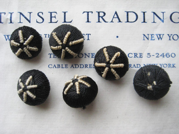 Black/Cream Star Buttons 1 Dozen - SALE