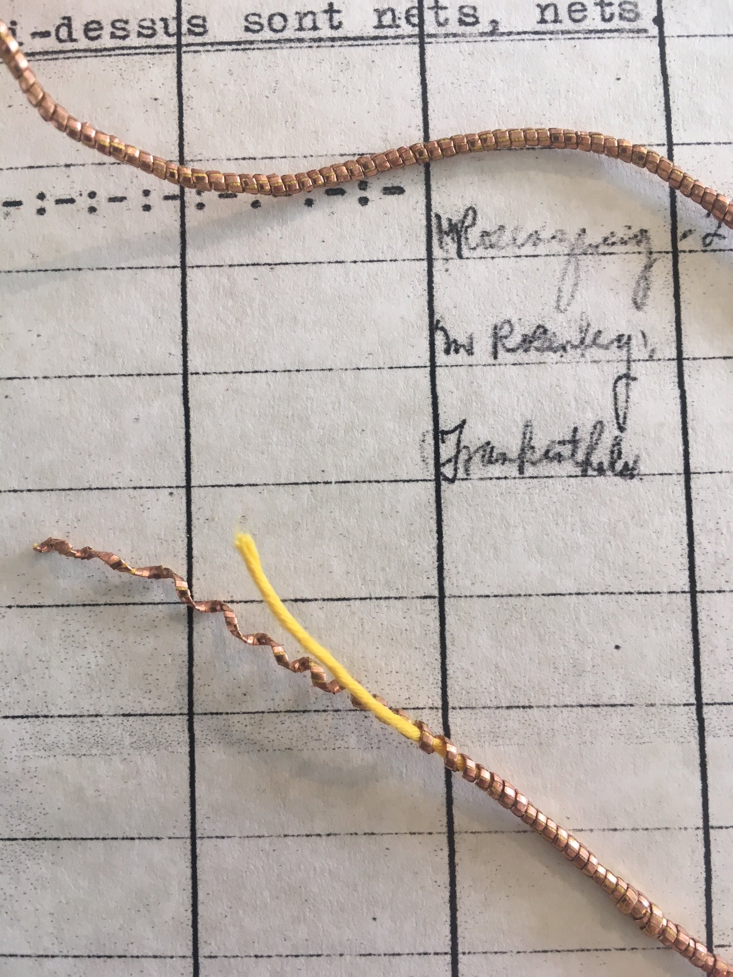 4 Yards Copper Metallic Beadette Cord 1/16"
