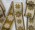 Cream and Gold Metallic Daisy Trim - 2 1/4"