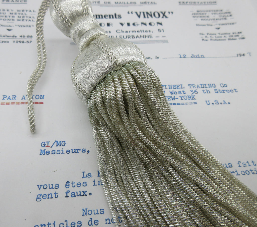 Fancy Silver Bullion Tassel 6"