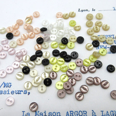 Tiny Buttons 8 Colors 1/8" 30 Pieces- SALE