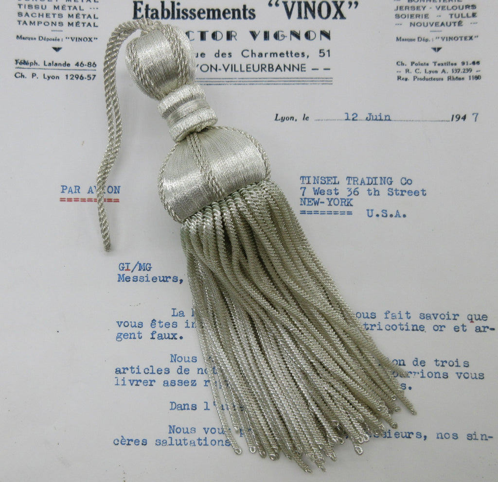Fancy Silver Bullion Tassel 6"