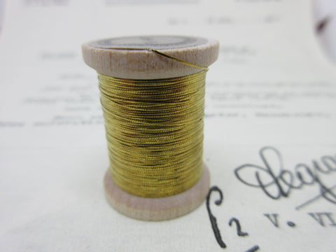 Antique French Metallic Gold Very Fine Oval Tinsel