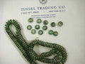 Green With Silver Star Glass Buttons 1 Doz