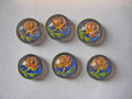 Floral Glass Button 6 pcs
