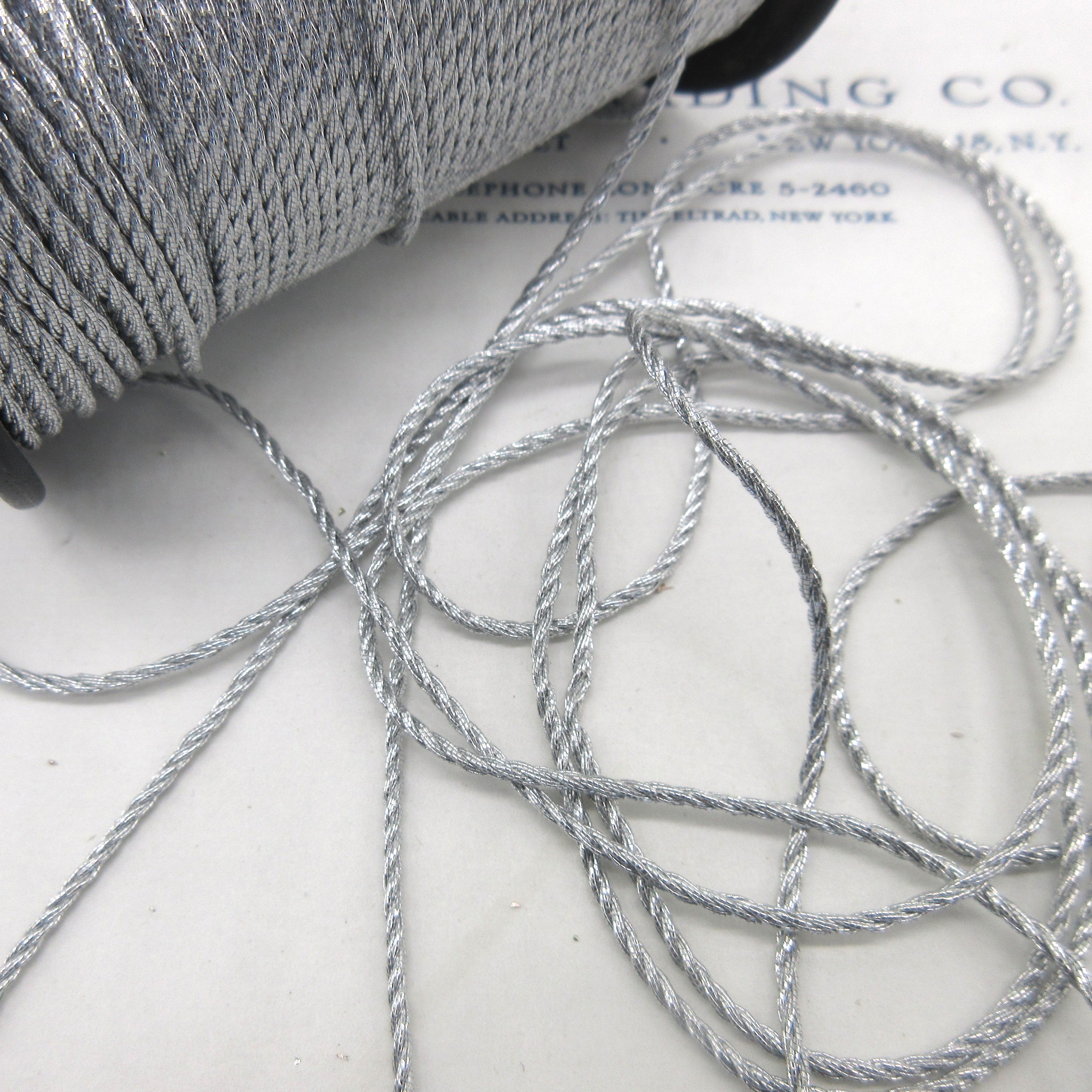 Gold Silver Metallic Cord  3/32" 3 Yards