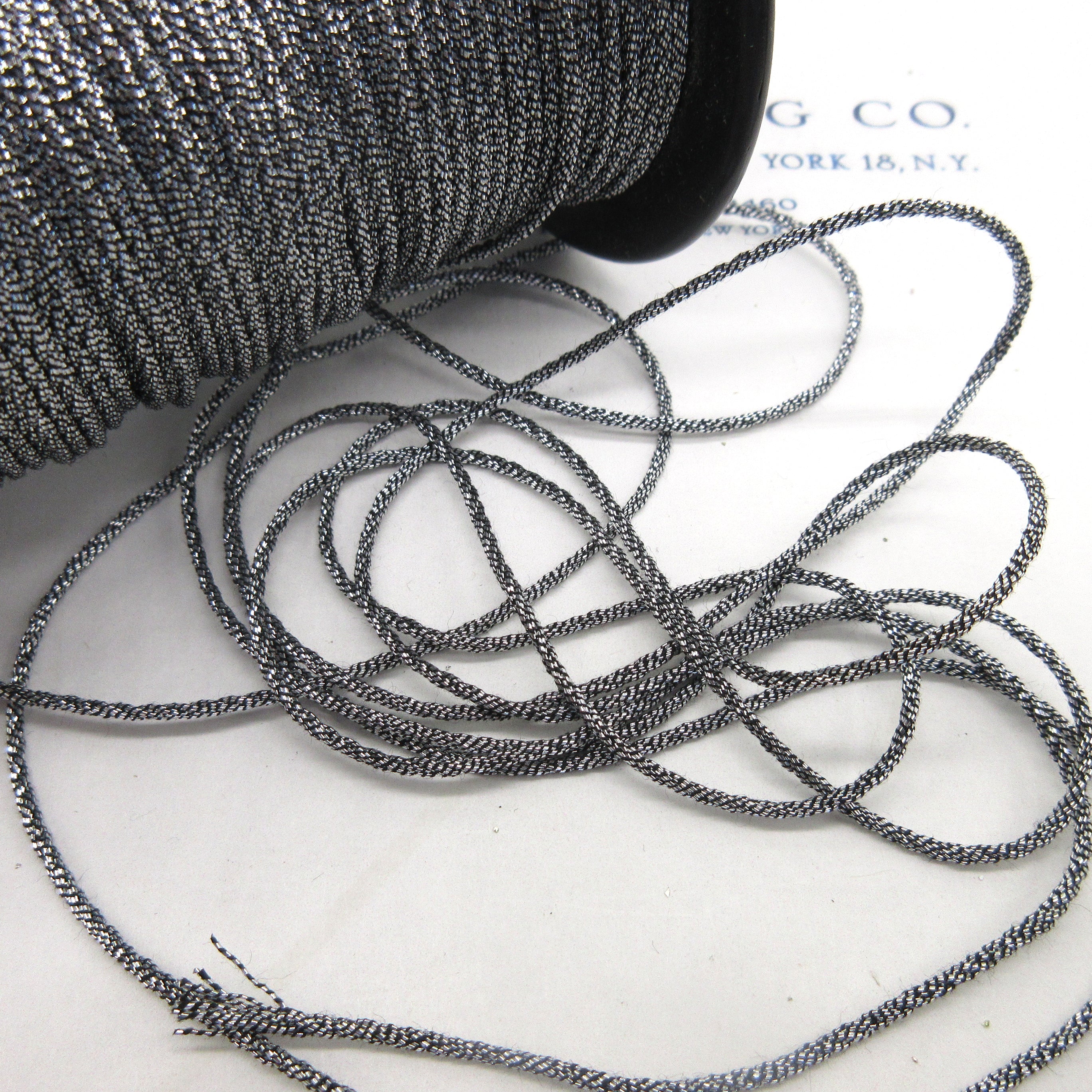 Gold Silver Metallic Cord  3/32" 3 Yards