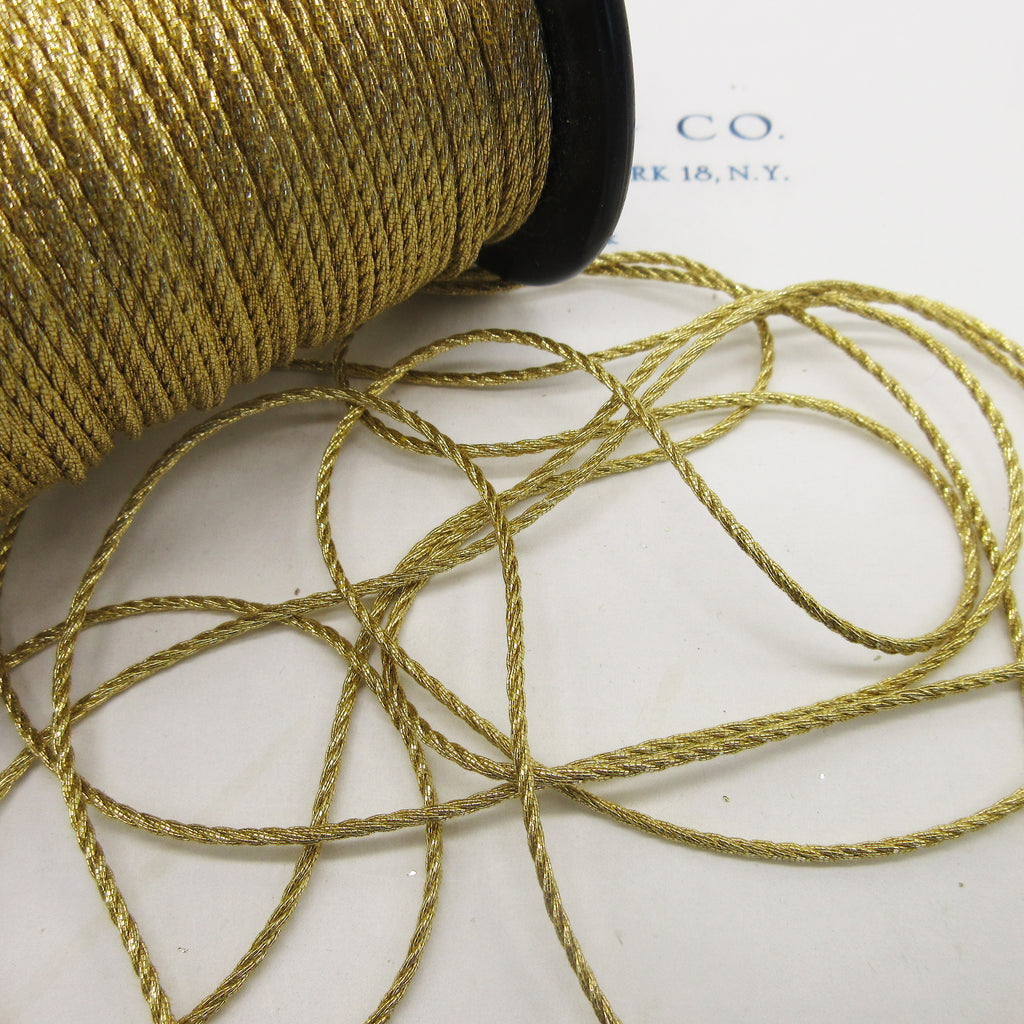 Gold Silver Metallic Cord  3/32" 3 Yards