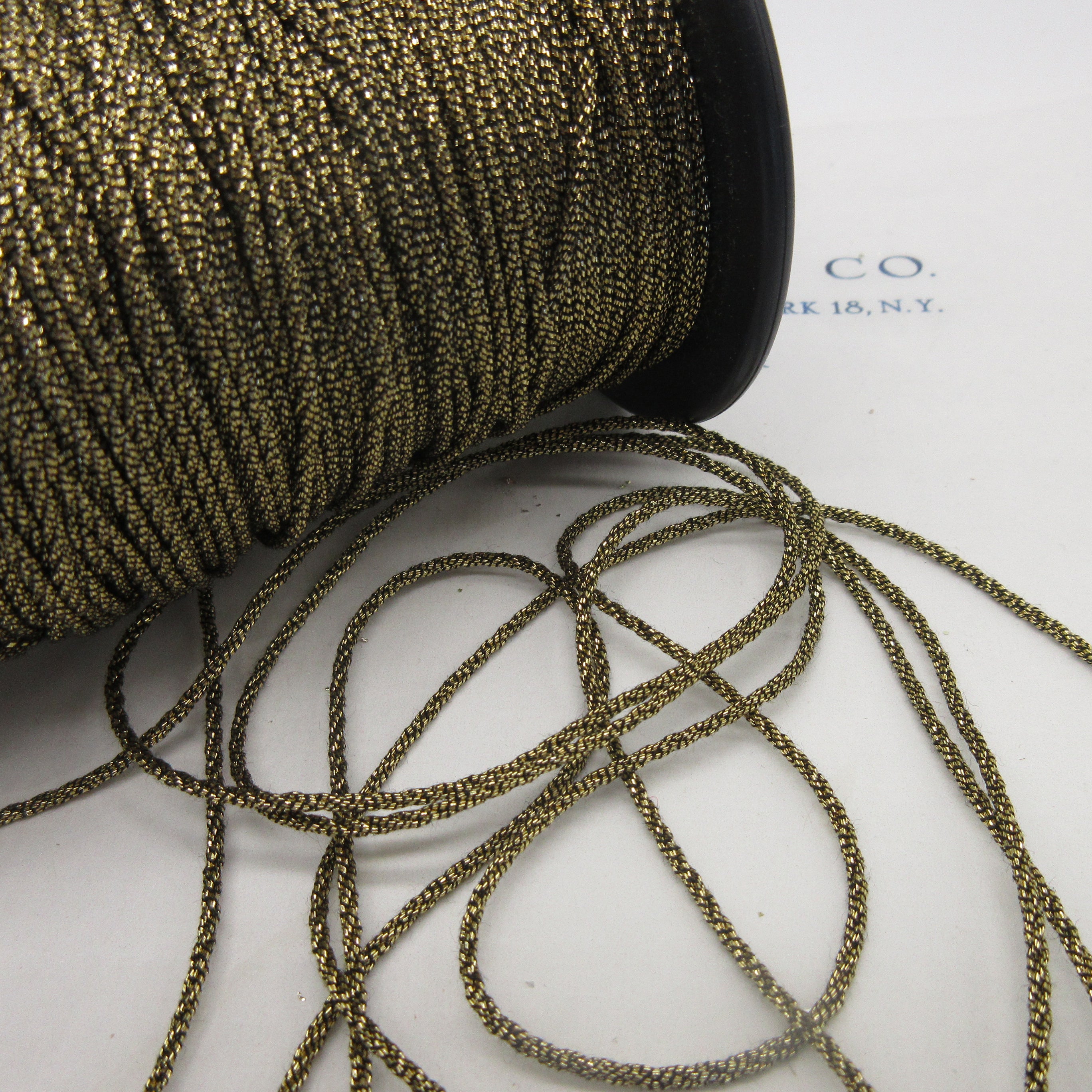 Gold Silver Metallic Cord  3/32" 3 Yards