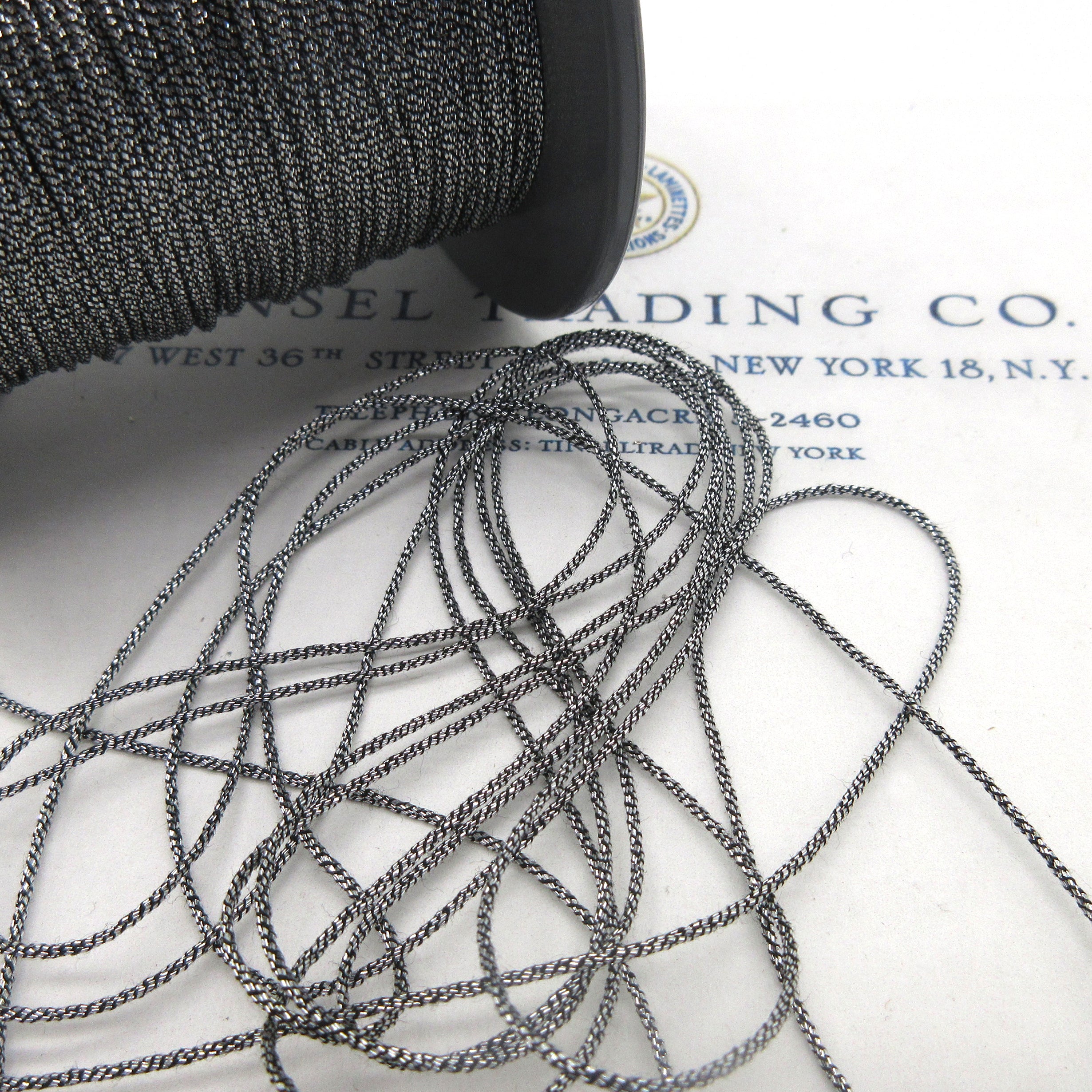 Gold Silver Small Metallic Cord 1/16" 3 Yards