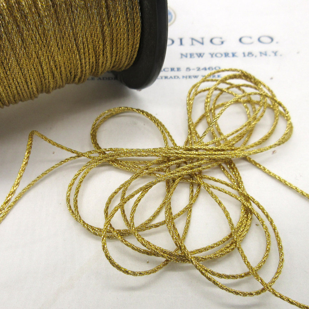 Gold Silver Small Metallic Cord 1/16" 3 Yards