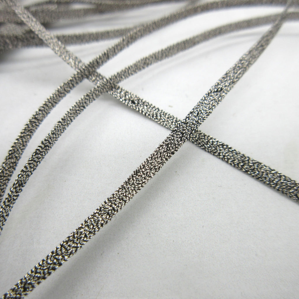 Dark Silver Metallic Mesh Trim 1/8" 2 yards