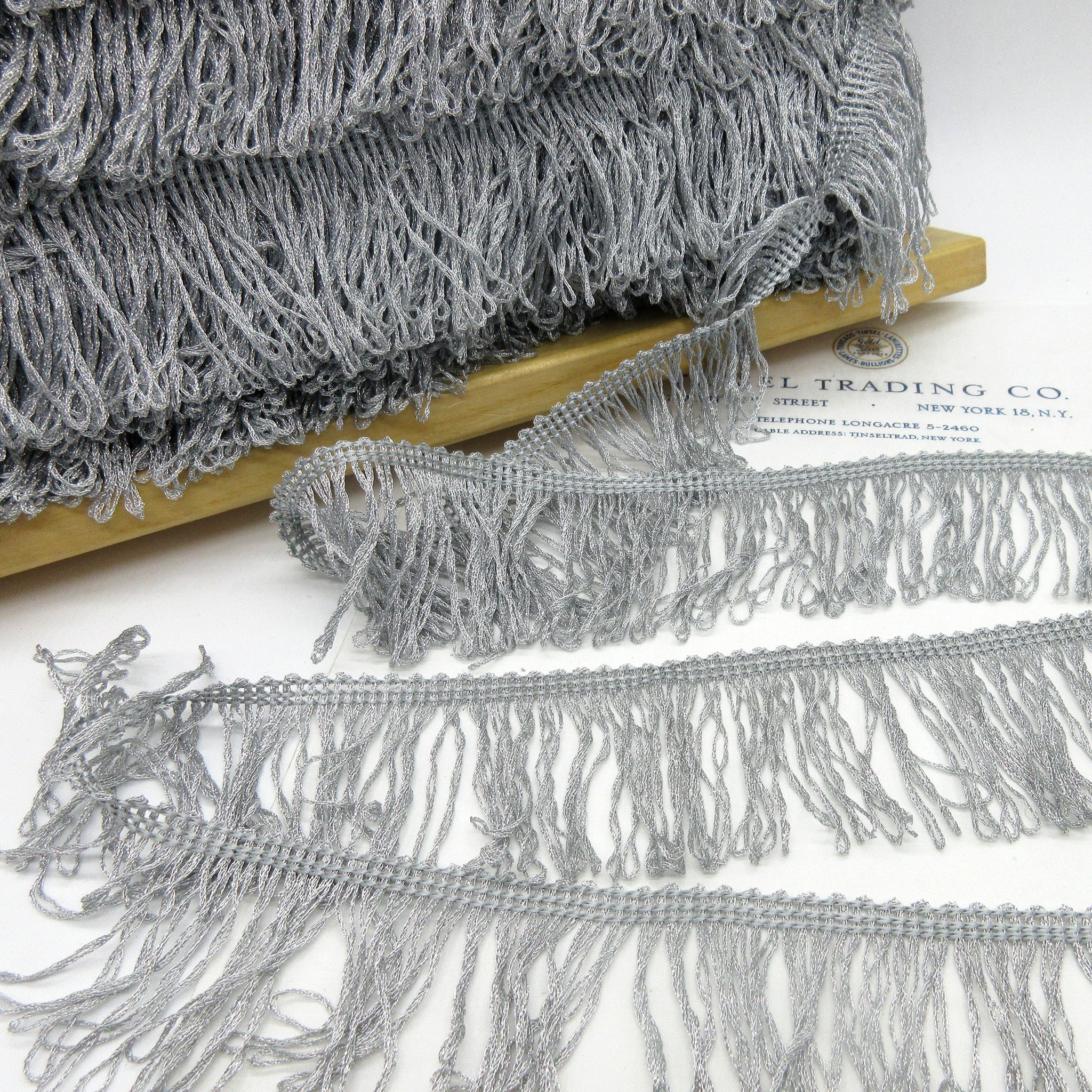 Alice Crafts Silver Metallic Fringe Trim - Decorative Sewing Trim For Costumes, Fashion, Home Decor