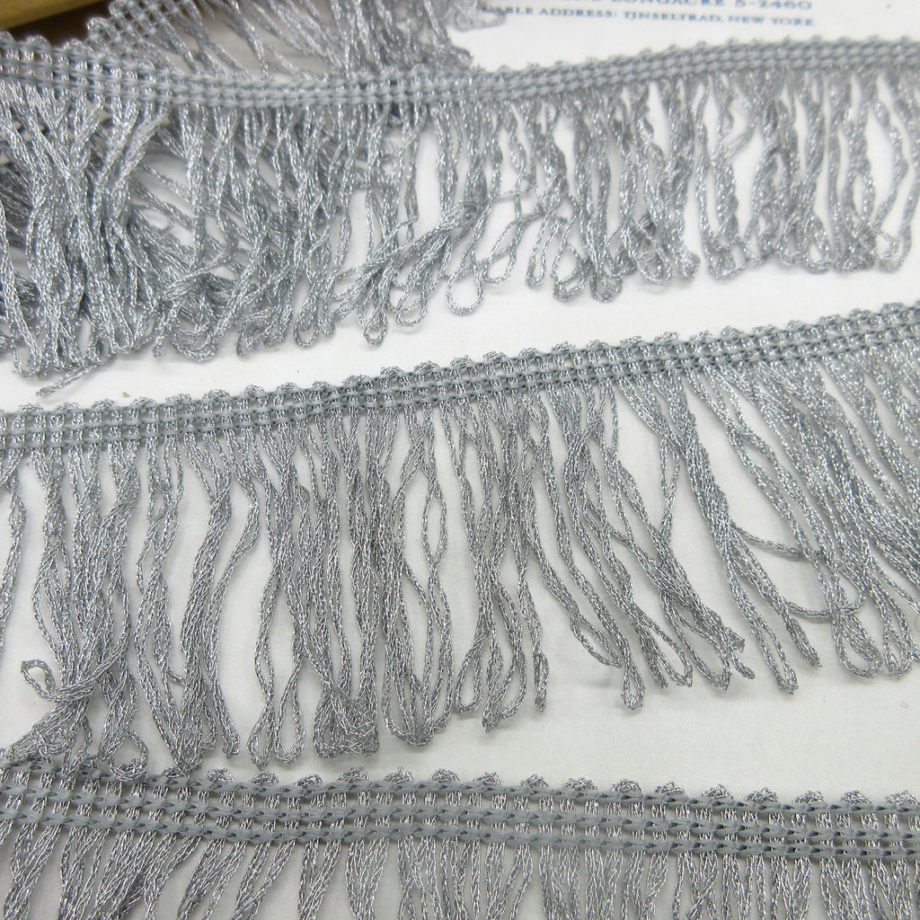 Silver Metallic Loop Fringe 2"