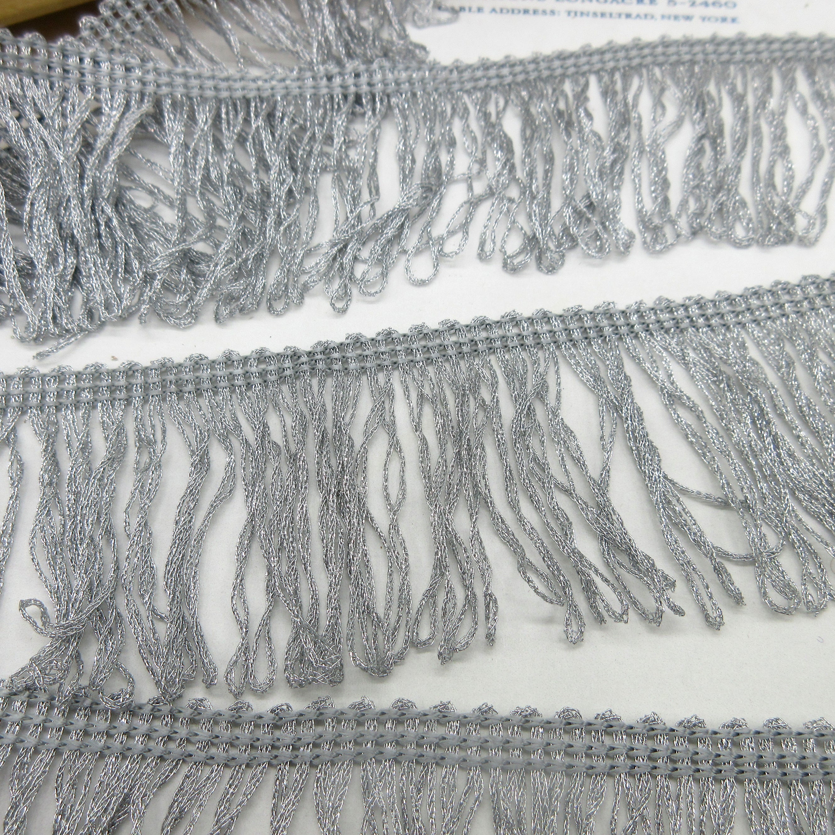 Silver Metallic Loop Fringe 2"