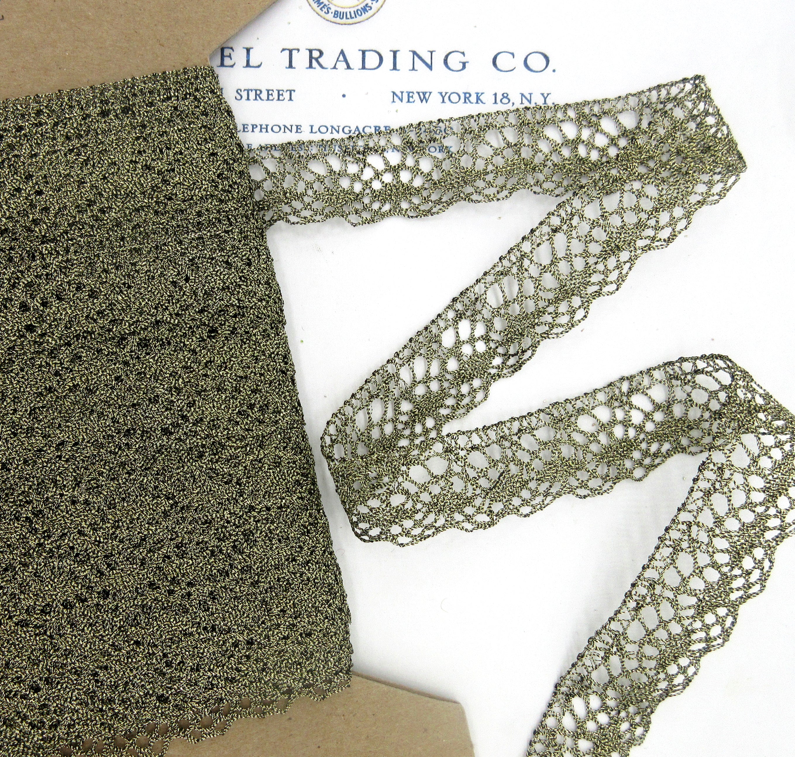 2 Yards Dark Gold Metallic Scallop Lace Trim 7/8"