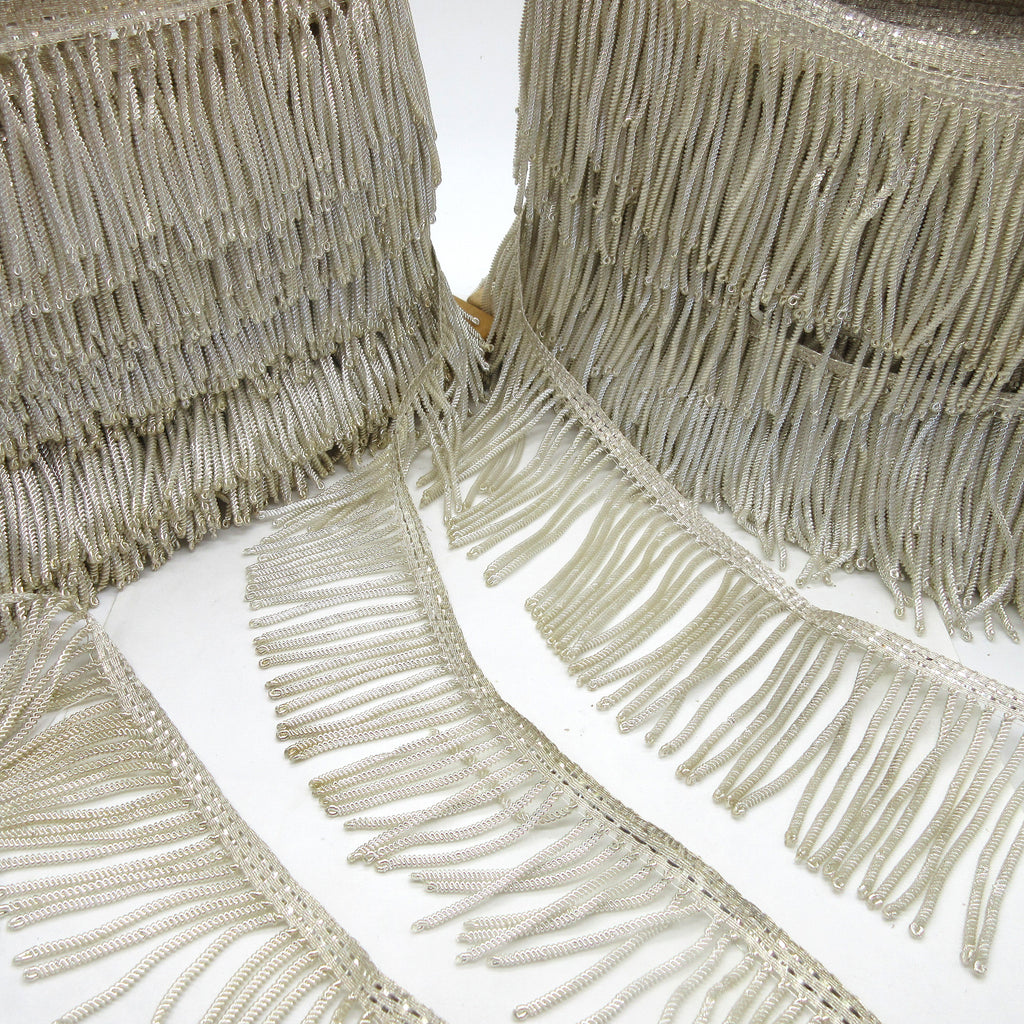 Silver Metallic French Bullion Fringe - 2 sizes
