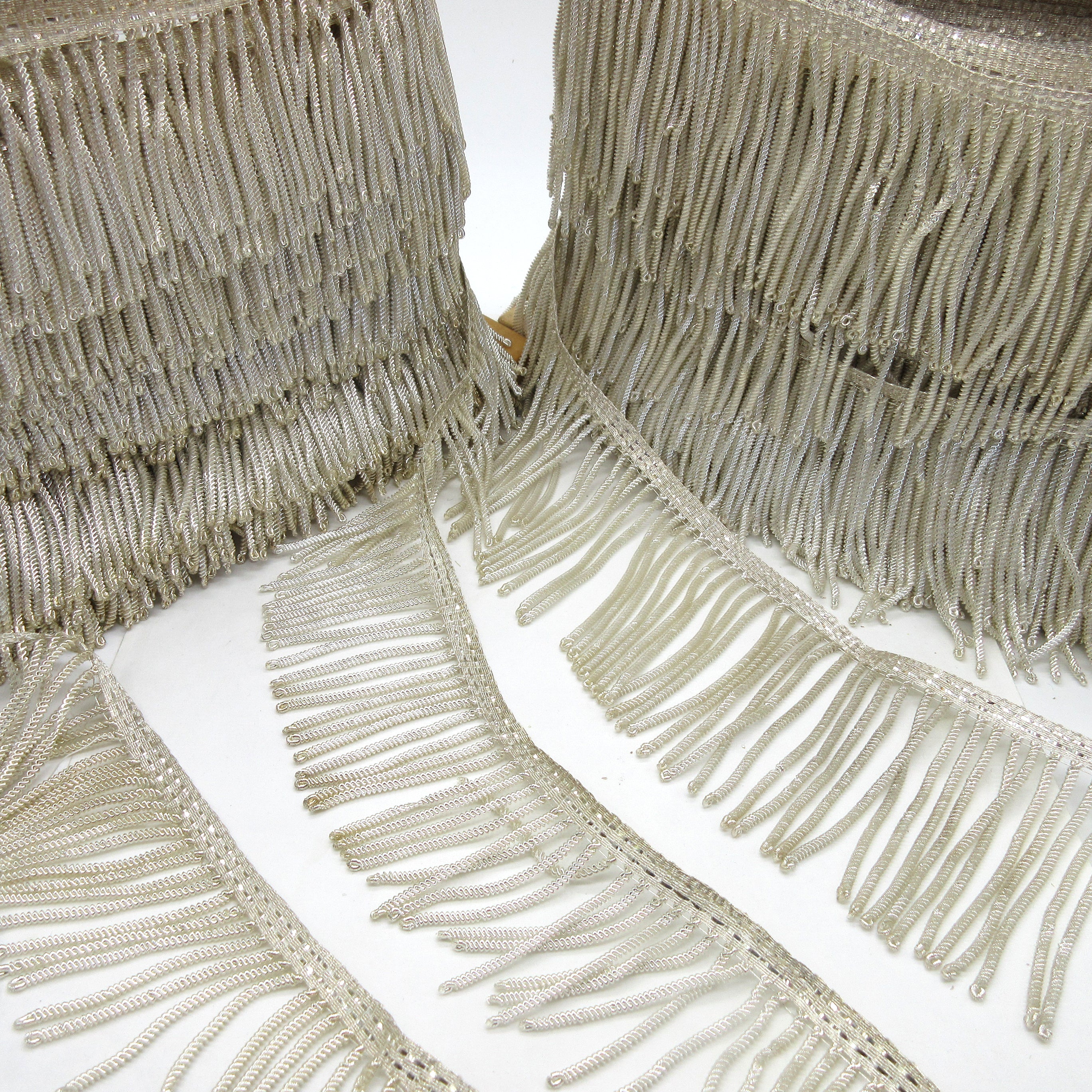 Silver Metallic French Bullion Fringe - 2 sizes