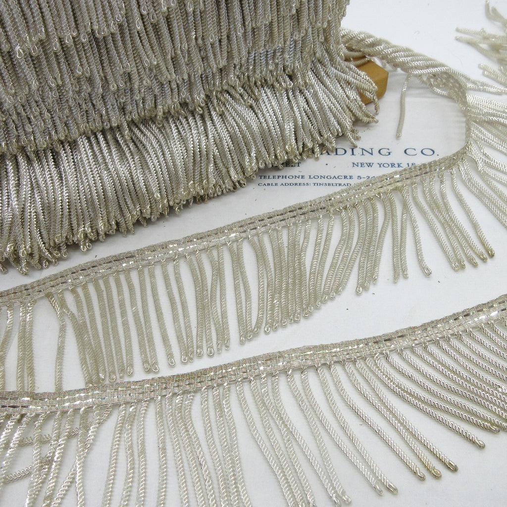 Silver Metallic French Bullion Fringe - 2 sizes