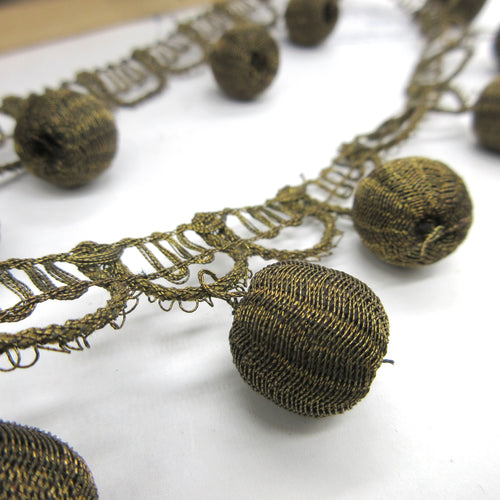 Antique Gold Metallic Ball Fringe